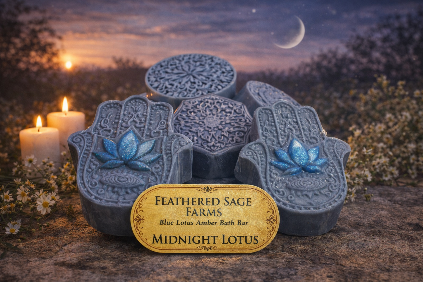 Midnight Lotus - Blue Lotus Amber Bath Bar